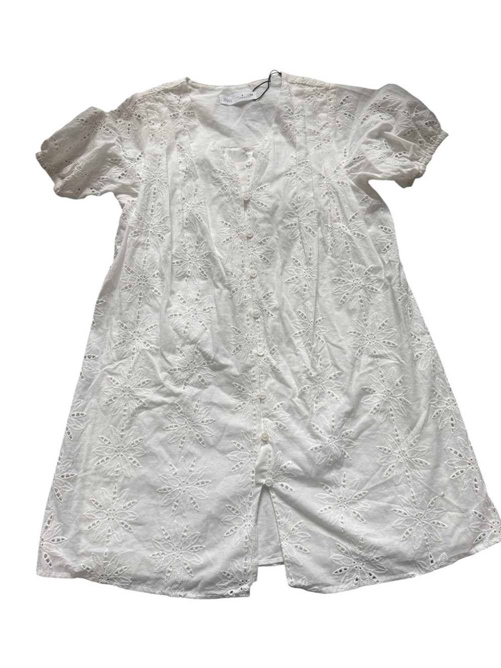 NEW Zara white eyelet Cotton dress size 9 girls